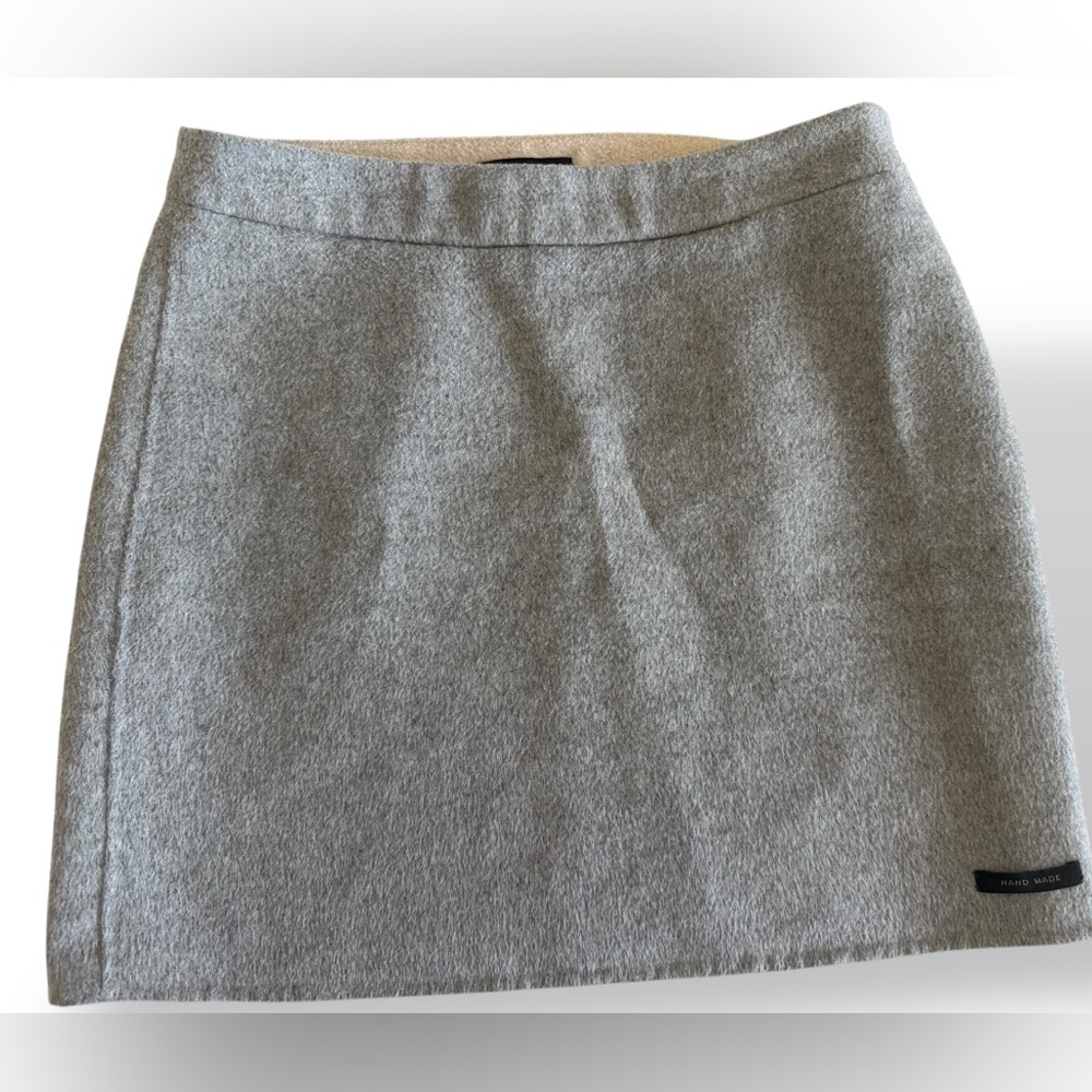 Korean Brand K Fashion Roem Merino‎ Wool Lined Mini Skirt Modern Hand Made 28
